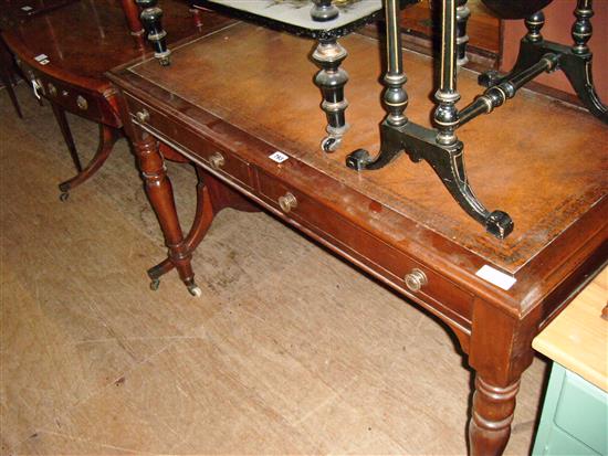 2-drawer mahogany writing table